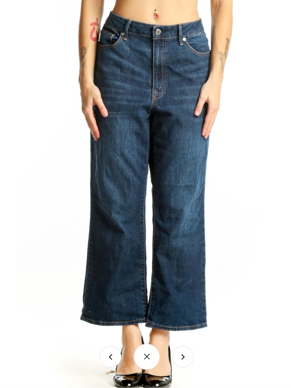 Rebecca Minkoff Blue Wide-Leg Cropped Jeans Size 10
